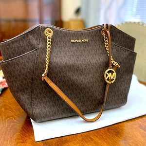 Michael Kors brown leather signature purse